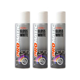 3X Promatic Gloss White Spray Paint 500ml Spray Paint